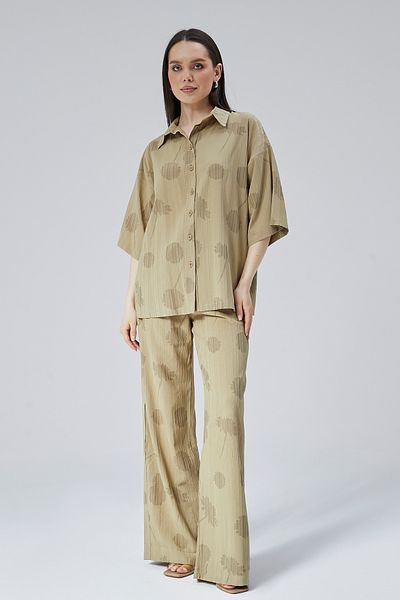 Bolivente Cămașă oversize pentru femei kaki