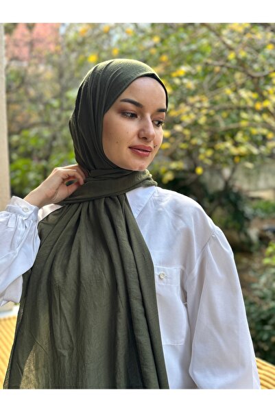 shalby Μαντήλι από βαμβακερό χακί σκούρο χακί