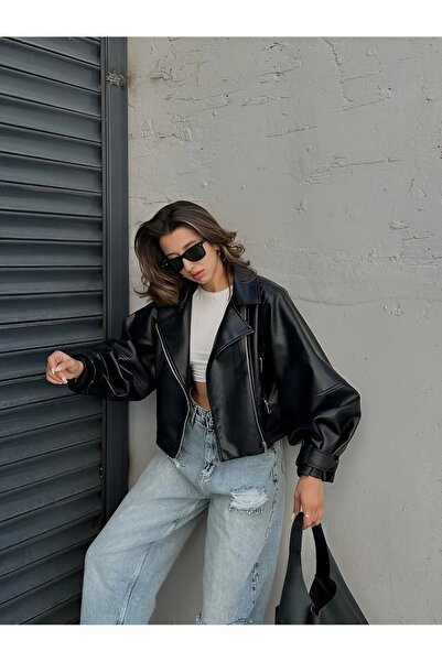NET OF NOT Yeni Sezon Oversize Balon Kol Deri Ceket
