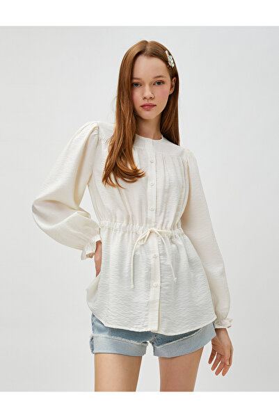 Koton Μπλούζα με μπαλόνι μανίκι με κουμπιά δέσιμο στη μέση