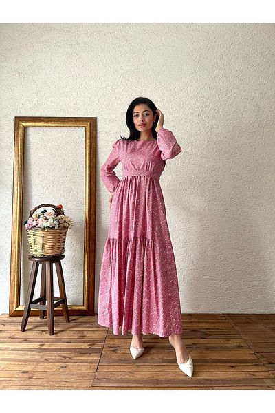 KÜÇÜĞÜM BUTİK Rochie de podea din poplin crocant Hijab roz