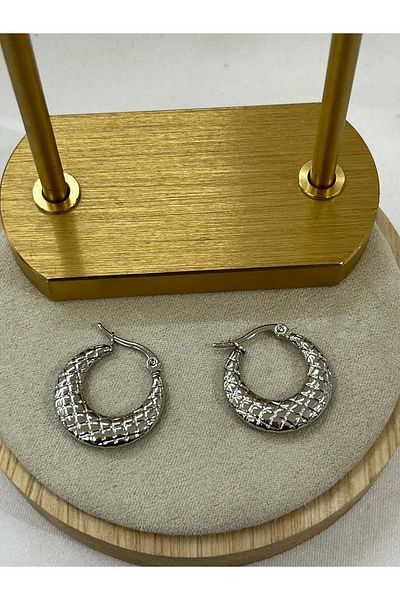 YASİN TOPÇU Steel Silver Earrings