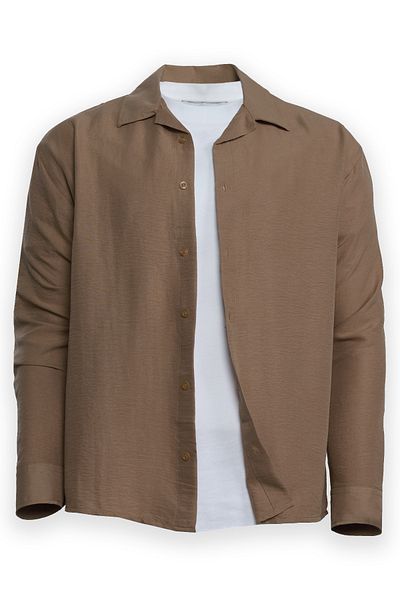 King Brothers Πουκάμισο Ayrobin Λινό Look Textured Slim Unisex Boyfriend πουκάμισο