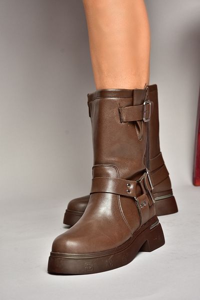 Fox Shoes Τ 996333009   Καφέ Γυναικείες Μπότες - Χοντρή Σόλα