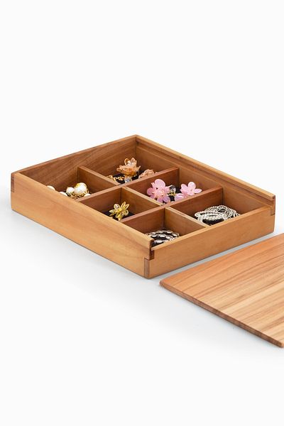 Woodsaka - Compartmented Horizontal Box with Sliding Lid