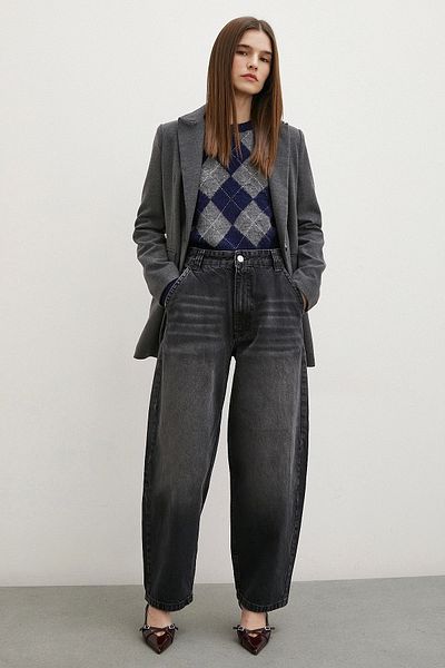 Never more Black High Waist Baggy Jeans