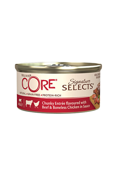 wellness طعام القطط الرطب Core Signature Selects Shred Chunky Beef and Chicke...