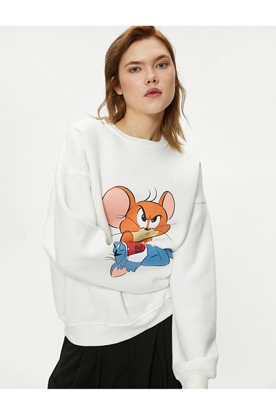 Koton Tom and Jerry Sweatshirt Licensed Crew Neck Long Sleeve Comfortable Fit