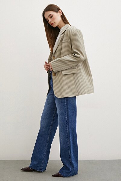 Never more Ekose Blazer Ceket Kahve