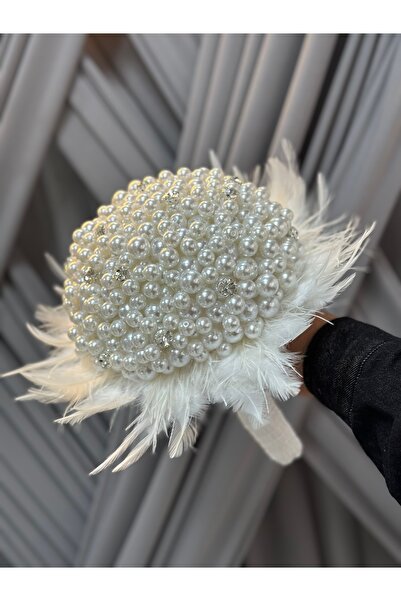 GELİNÇİÇEKCOM Lüks Beyaz İnci Buketi