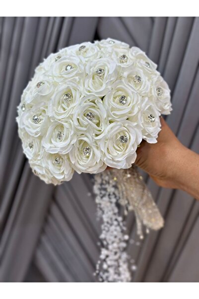 GELİNÇİÇEKCOM Taş Detaylı Gül Buketi