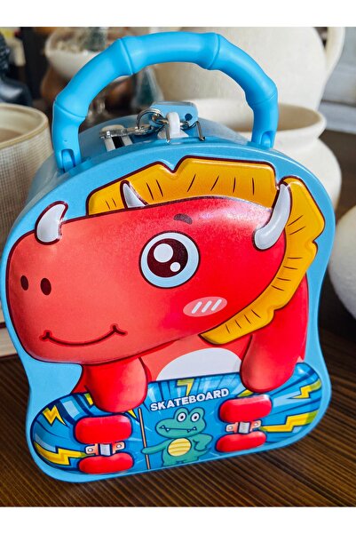 Genel Markalar Açık mavi Dinazor Kilitli Kumbara