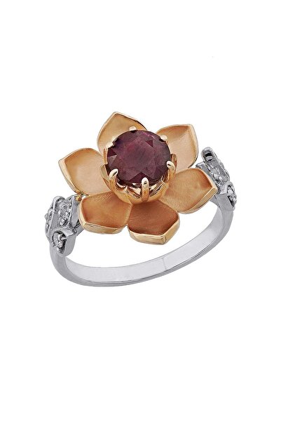 Iryum Yakut Lotus Çiçeği Tasarım Yüzük