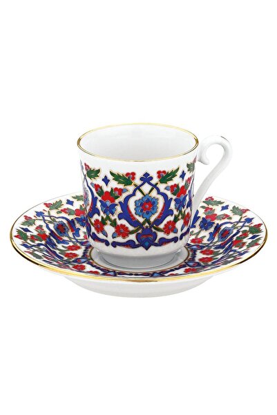 Kütahya Porselen El Dekoru 2 Kişilik Kahve Fincanı Dekor No:073643