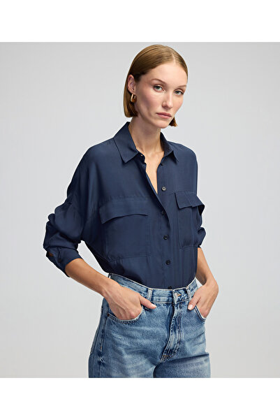 İpekyol Cepli düşük omuz gömlek