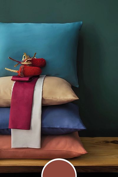 İssimo Home طقم ساتان نحاسي بسيط مقاس 160*200/50*70(2)