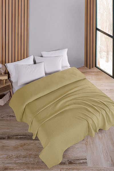 Evim Cotton Maya Antique Moss Pique Bedspread Double - 200X230 cm