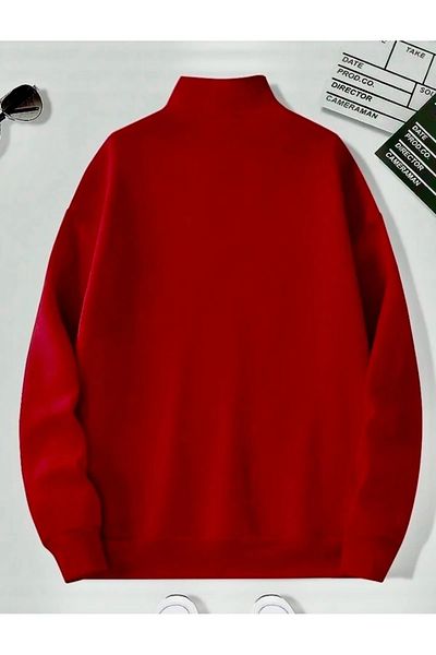 DAXİS Sportwear Company Unisex Oversize Sweatshirt - Stand Collar and Zip - Plus Size