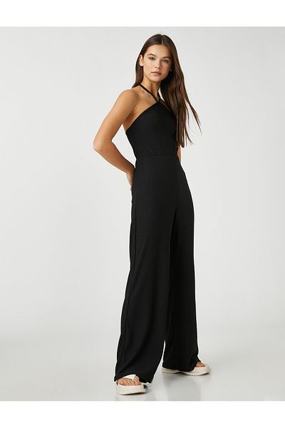 Koton Overall mit weitem Bein und Neckholder