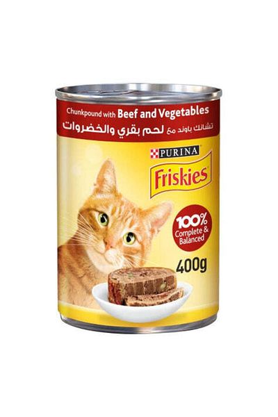 Friskies Beef & Vegetables Pate Cat Wet Food 400g-Pack of 12