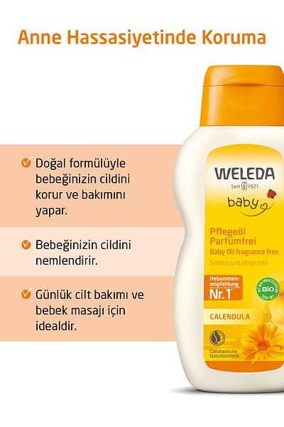Weleda Calendula Organic Baby Oil 200 ml Unperfumed