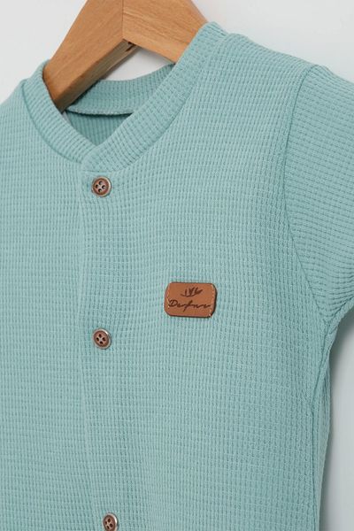 LOGO AKSESUAR Baby Colored Cotton Waffle Fabric Jumpsuit