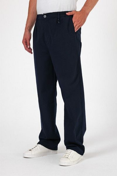 BayBayan Men's Wide Lycra Flexible Pipe Leg Fabric School Pants