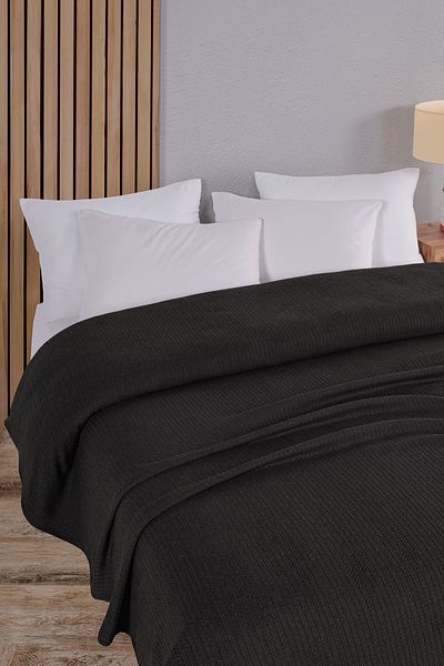 Evim Cotton Maya Anthracite Multi-Purpose Bedspread Double - 200X230 cm