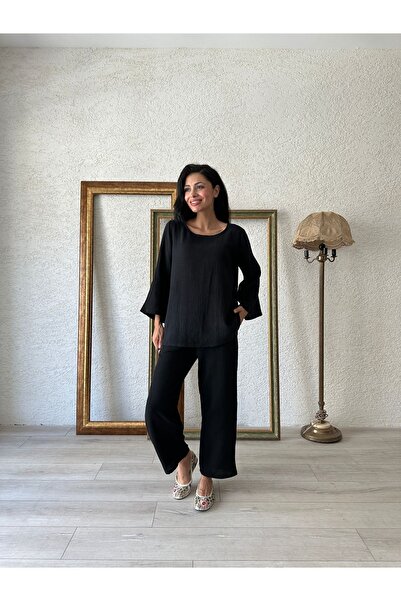 KÜÇÜĞÜM BUTİK Black Muslin Casual Set