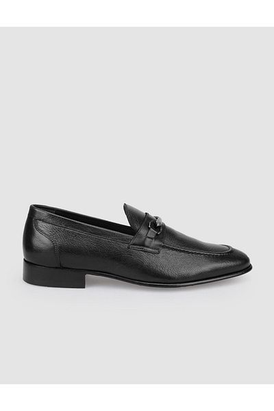 Cabani 100% Genuine Leather Black Buckle Men's Classic Shoes