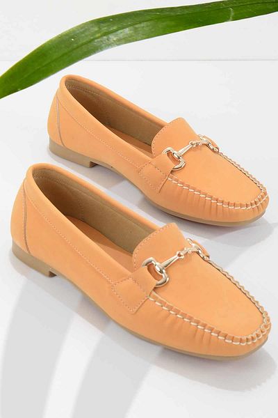 Bambi Orange Nubuck Damen Loafer Schuhe K 01542166201