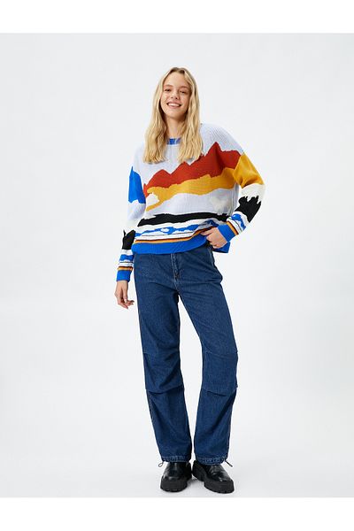 Koton Knitwear Sweater Crew Neck Long Sleeve Multicolor