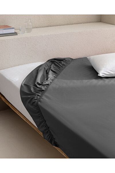 Madame Coco Manon Double - 100% Cotton Ranforce Anthracite Bed Sheet