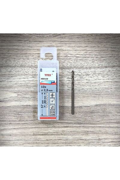 OKN TİTEX HSS-Co Kobaltlı Metal-Paslanmaz Matkap Ucu 2,5mm YÜKSEK KALİTE YÜKS...