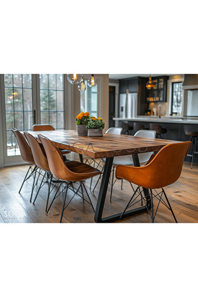 SOGAWOOD Doğal Masif Ceviz Ahşap Yemek Masası 150x80