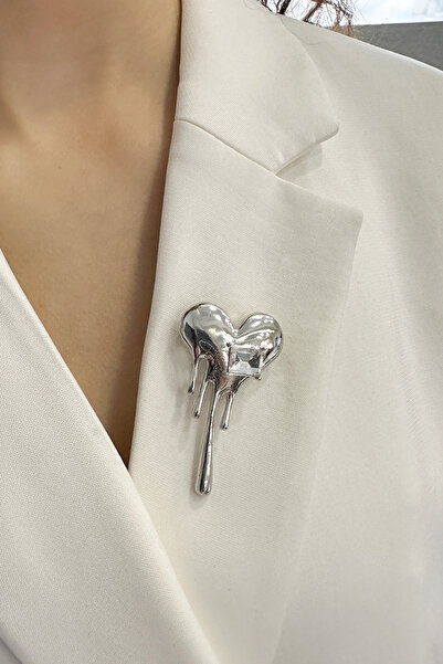 Modex Akışkan Kalp Broş (En:3 cm Boy:5 cm)