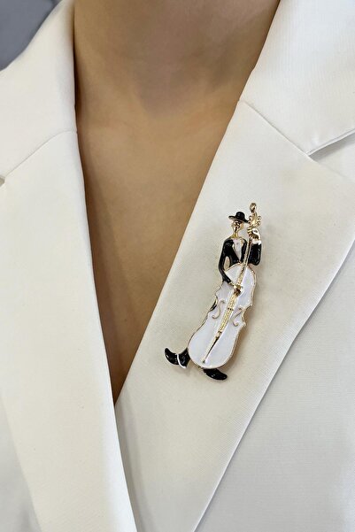 Modex Mineli Çello Çalan Adam Broş (6cm)