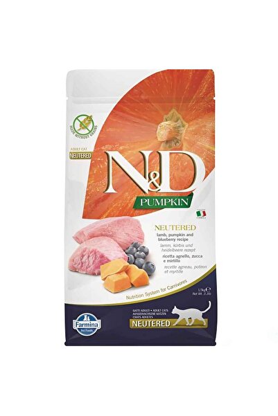 N&D Pumpkin Bal Kabaklı, kuzu ve Yaban Mersinli Kısır Yetişkin Kedi Maması 5 Kg