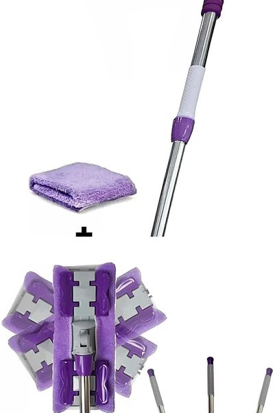 Miomi Mop Fayans Cam Duvar Yüzey Temizlik Mikrofiber Mandallı Mop Xxl Islak Mendil Uyumlu