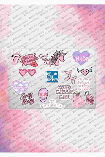 Katze Stickers Good Vibes Only Mental Art Sanat Temalı Bilgisayar Laptop Deft...