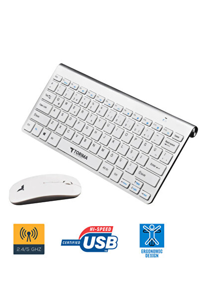 Sarftech Zarif Tasarım Kablosuz Usb Türkçe Q Destekli Tasarım Kablosuz Klavye Mouse Seti