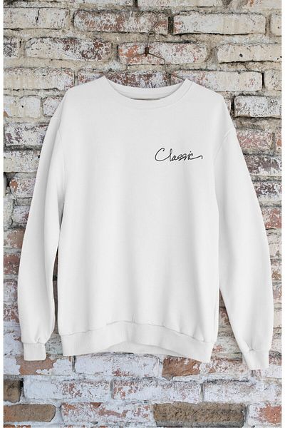 Fuddy Moda Unisex Fiat Classic 1980 Back Printed Hoodless Sweatshirt, Oversize Car Printed Sweatshirt