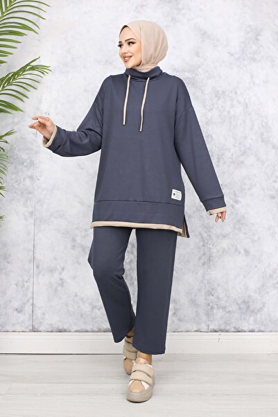 benguen Anthracite 4581 - Double Suit with Crest Detail and Collar