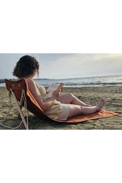 Kostüm Sarayı Askılı Portatif Şezlong Kiremit Rengi | Sırt Dayanaklı Katlanır...