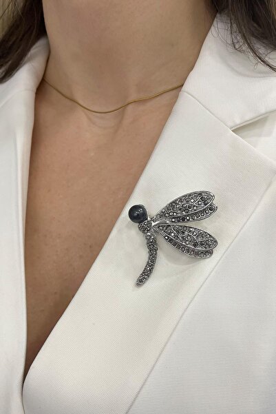 Modex Taşlı Incili Sinek Broş