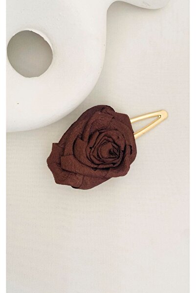 Sacha Accessories Brown Collet Buckle with Rose Figure
