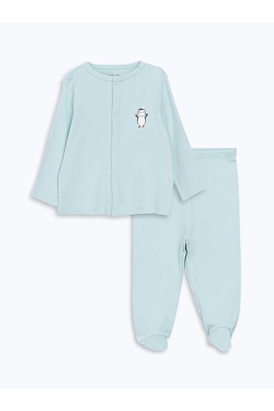 LC Waikiki Lcw Crew Neck Baby Boy Cardigan and Pants Set of 2