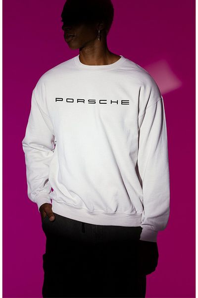 Fuddy Moda Φούτερ Unisex Porsche με στάμπα χωρίς κουκούλα, φούτερ με θέμα το αυτοκίνητο