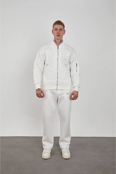 İLKCET MODA Комплект от горнище с райета и 3 нишки с повдигнато долно дъно