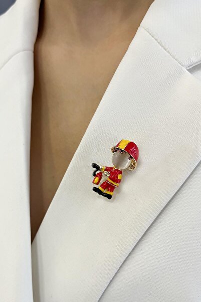 Modex Kırmızı Kıyafetli İtfaiye Broş (3cm)